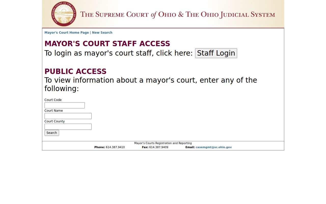Byesville court records Ohio Supreme Court Mayor's Court registry search source