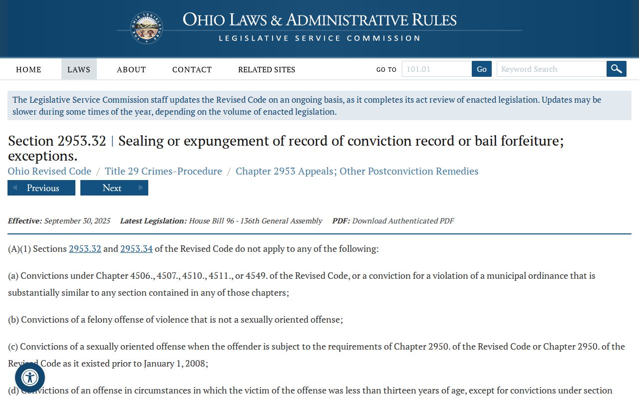Guernsey County criminal docket sealing and public-access record rules