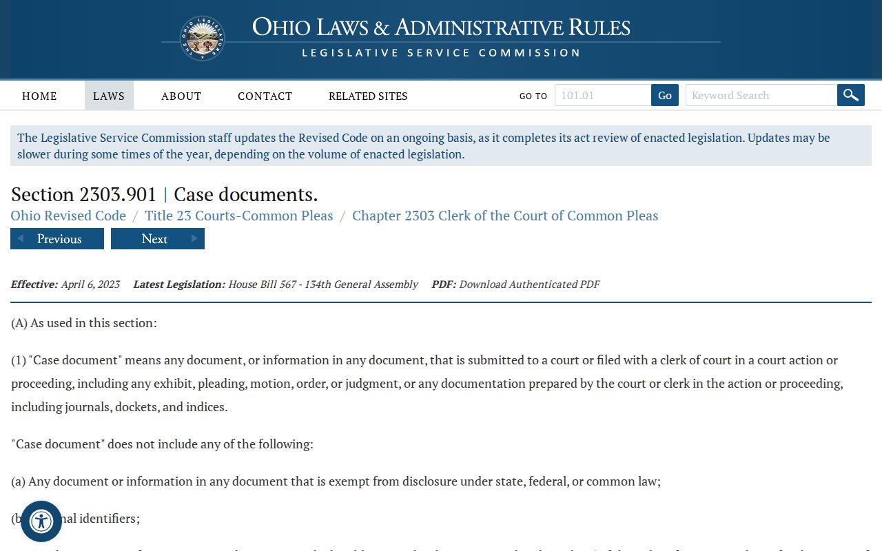 Guernsey County criminal docket record-access protections under Ohio law