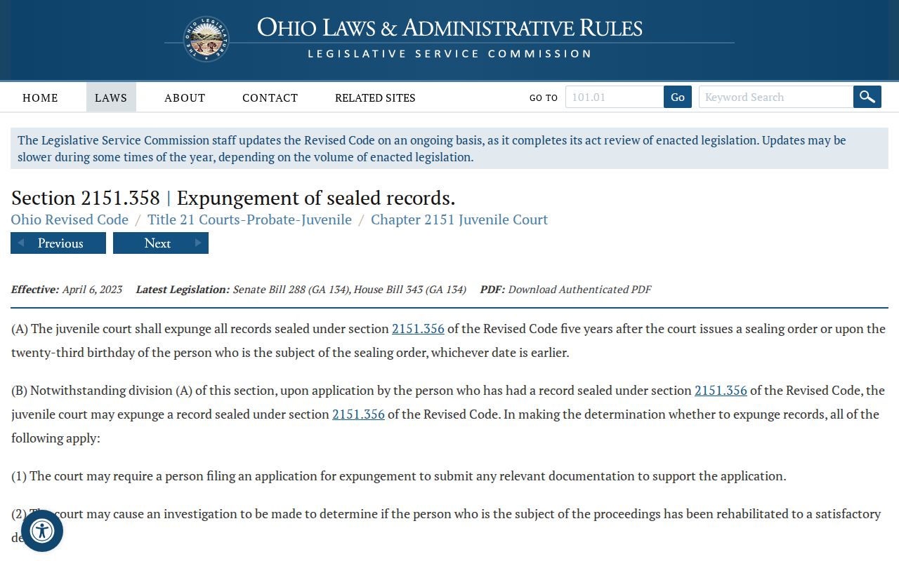 Quaker City court records juvenile access statute source