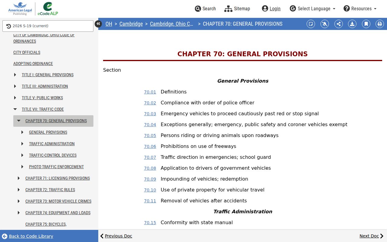 Guernsey County traffic court records Cambridge photo traffic enforcement code source